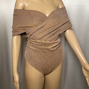 Multi-way Rose Gold shimmer bodysuit